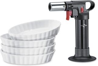 Küchenprofi Creme Brulée-Set Eco 5-teilig mit Flambierbrenner und Förmchen